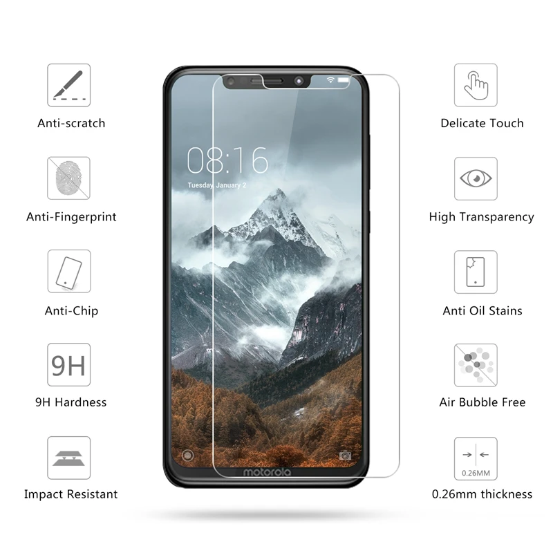 2 шт./лот 2.5D 0 26 мм 9H закаленное стекло для Motorola One (P30 Play) защитная пленка Moto P30 Play 5