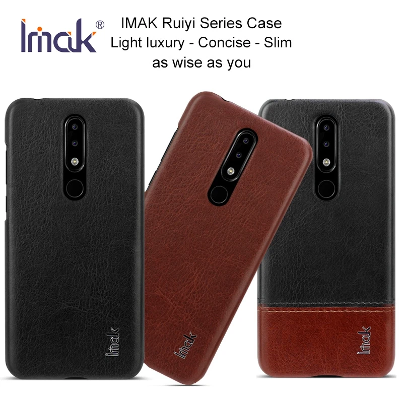 IMAK Для Nokia X5 чехол PC + PU для 5 1 Plus 86 &quot роскошная задняя крышка тонкий телефона