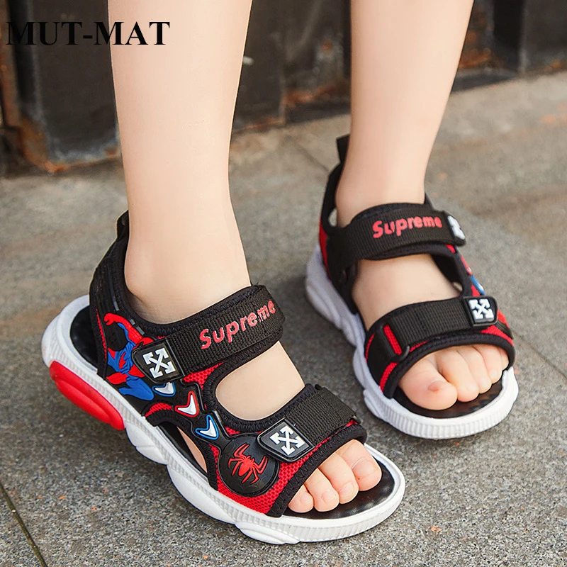 Сандалии для мальчиков Новинка 2019 года летняя детская пляжная обувь с медведем