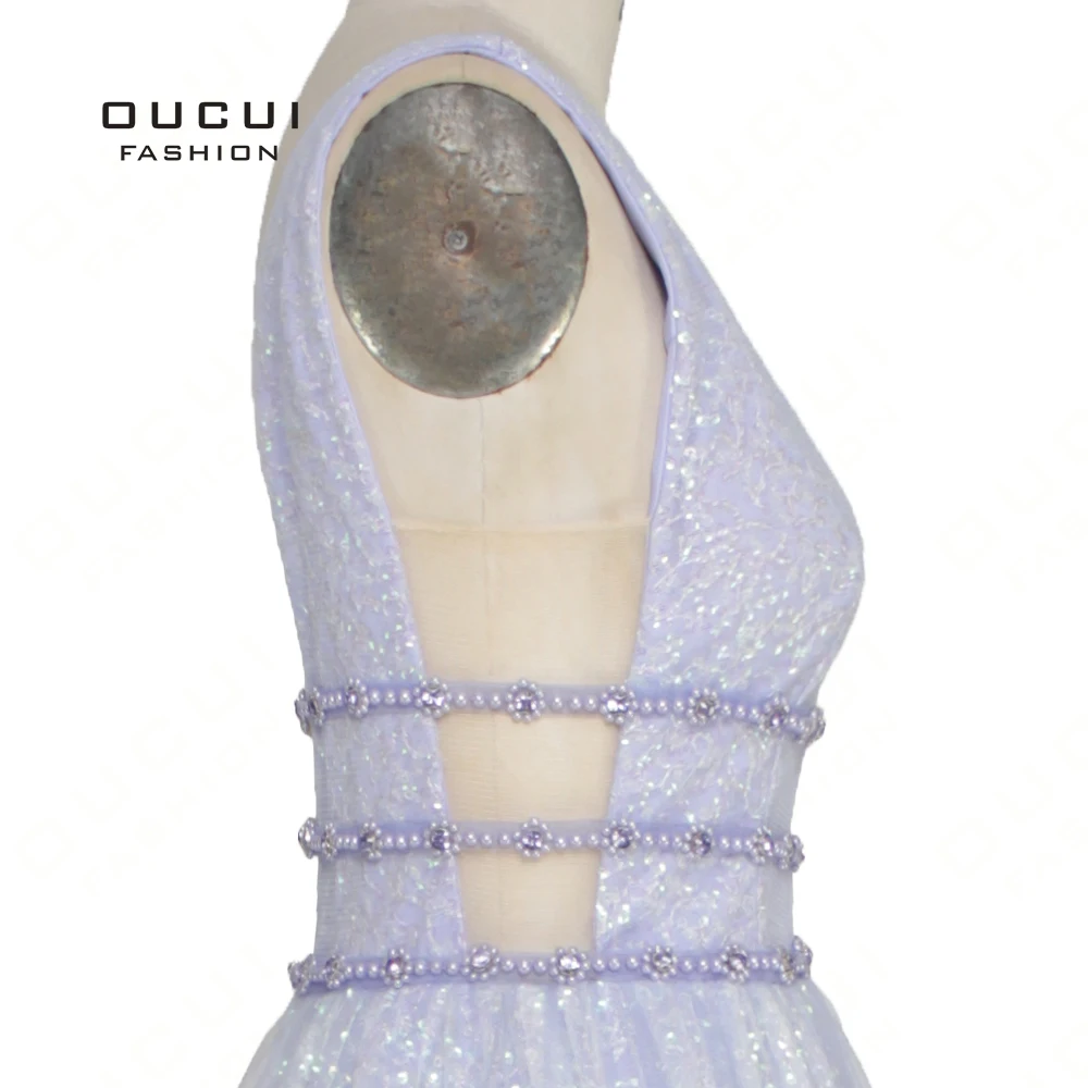 Элегантное ТРАПЕЦИЕВИДНОЕ платье для выпускного вечера длинное светоотражающее