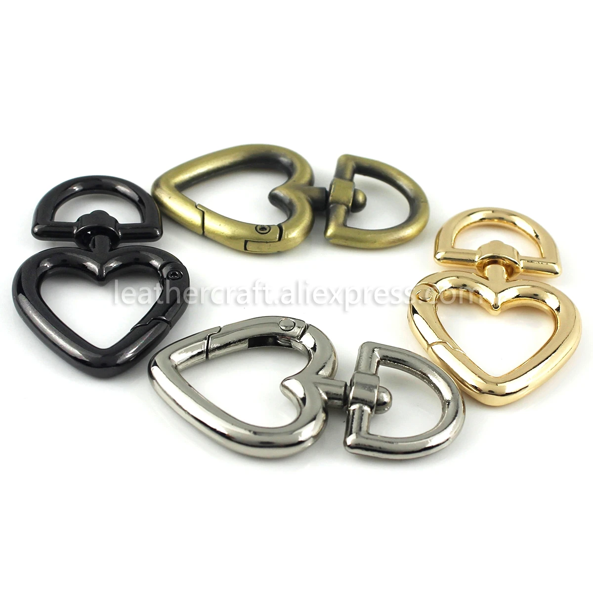 1 шт. металлическая сумка в форме сердца вертлюжная с крюком очаровательные