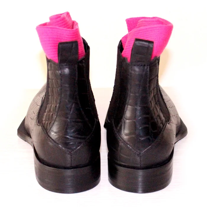 Мужские ботильоны с геометрической подошвой черные ботинки челси ручной работы