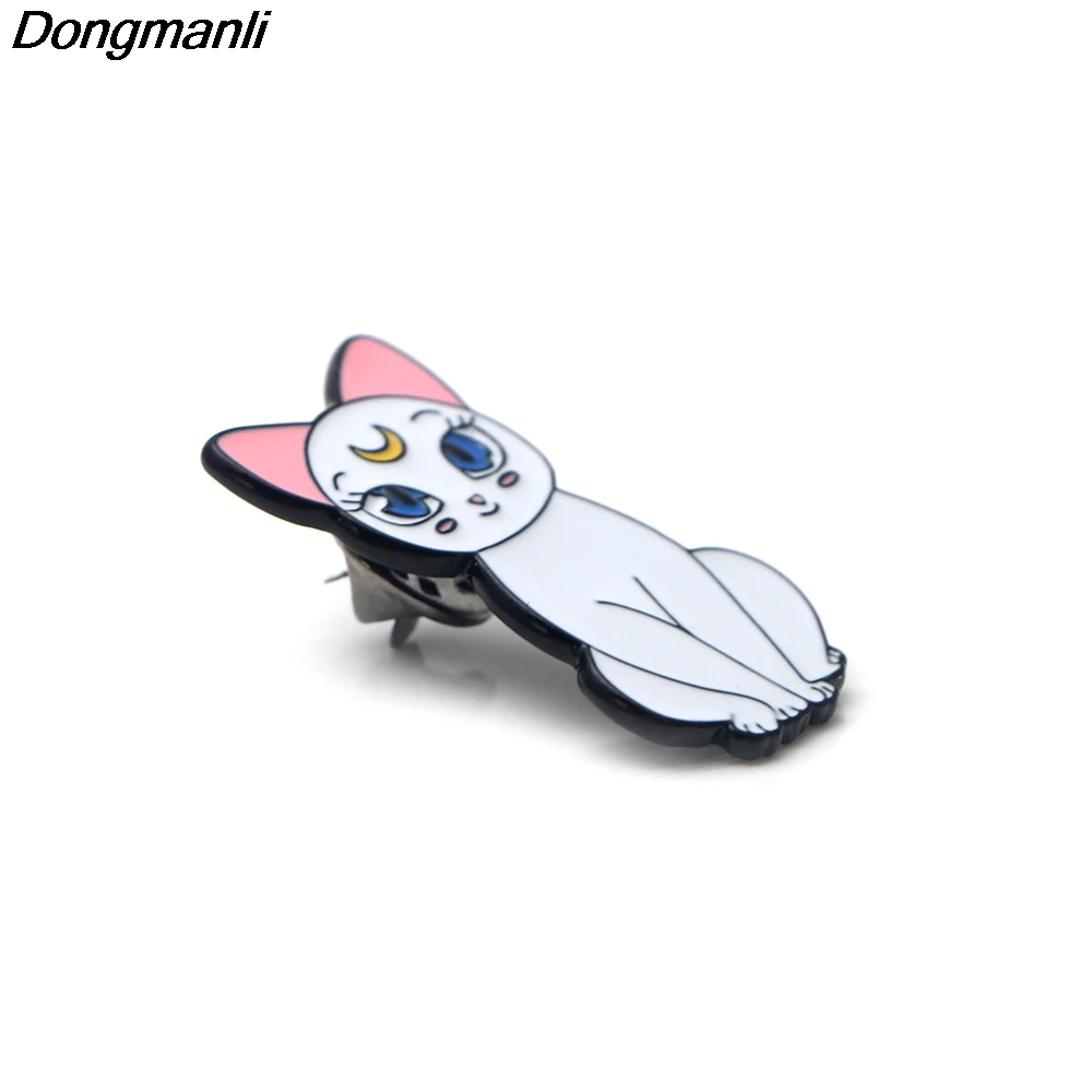 P2464 Dongmanli Симпатичные Луна кошки эмали штырь рубашка с пряжкой шпильки и броши для