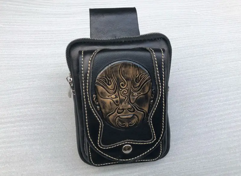 

Motorcycle SaddleBag Leather Motorbike Side Tool Bag Luggage For Harley Yamaha Honda Suzuki Black