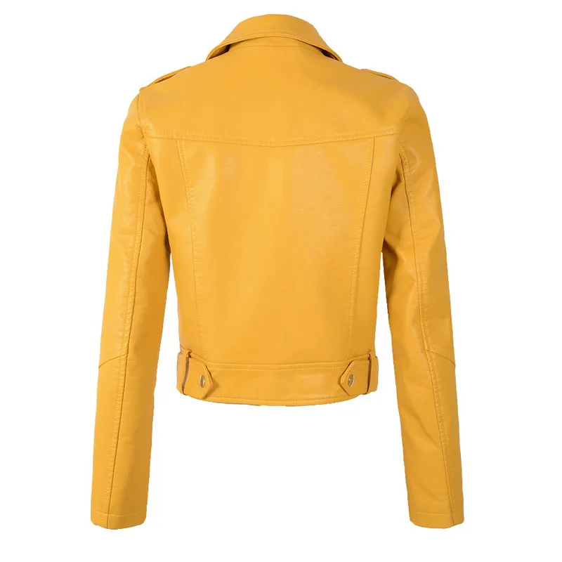 

Ly Varey Lin Autumn Women Faux Soft Leather Pu Motorcycle Jacket Coats Female Rivet Epaulet Zipper Punk With Belt Outerwear