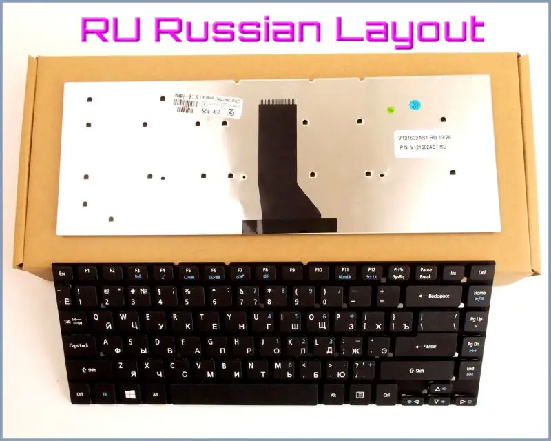 

Новая русская клавиатура для ноутбука Acer Aspire PK130IO1C00 MP-10K23U4-4421 KBI140A292 904QD07C1D MP-10K23U4-6982, Черная