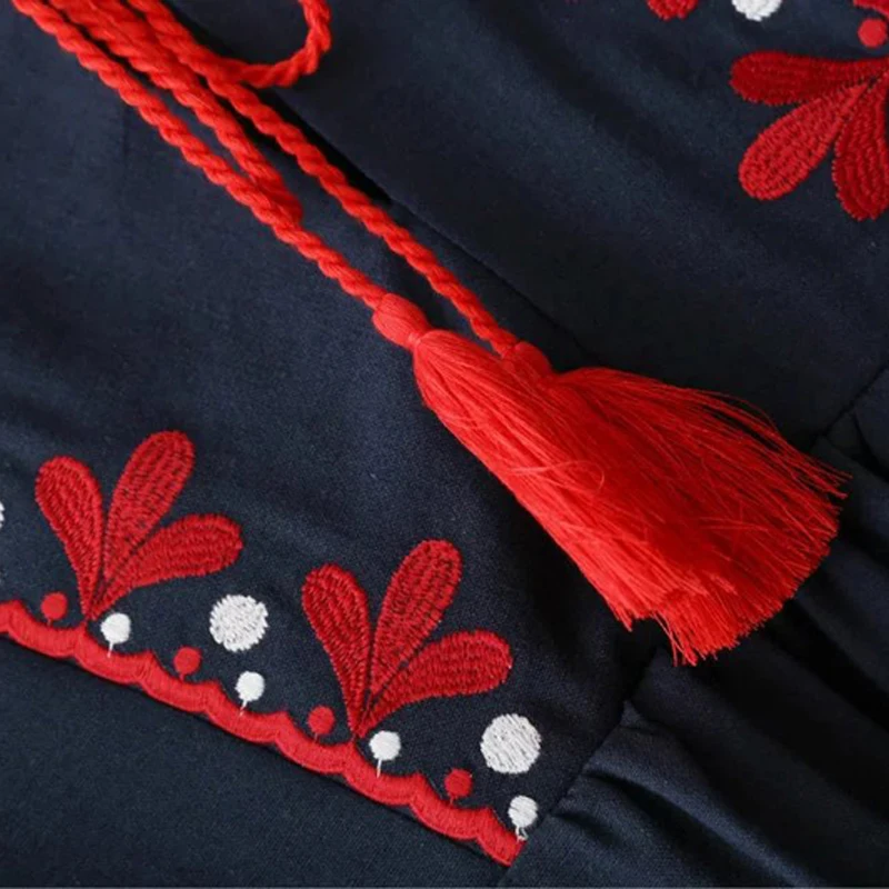 LERFEY женское платье в винтажном стиле Сезон осень с цветочной вышивкой на