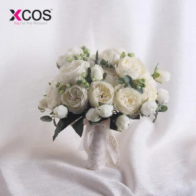 2018 романтический свадебный букет для невесты подружки белый красный розовый