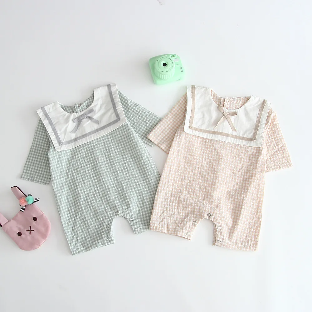 Новое поступление осенняя одежда для маленьких девочек в клетку с длинными