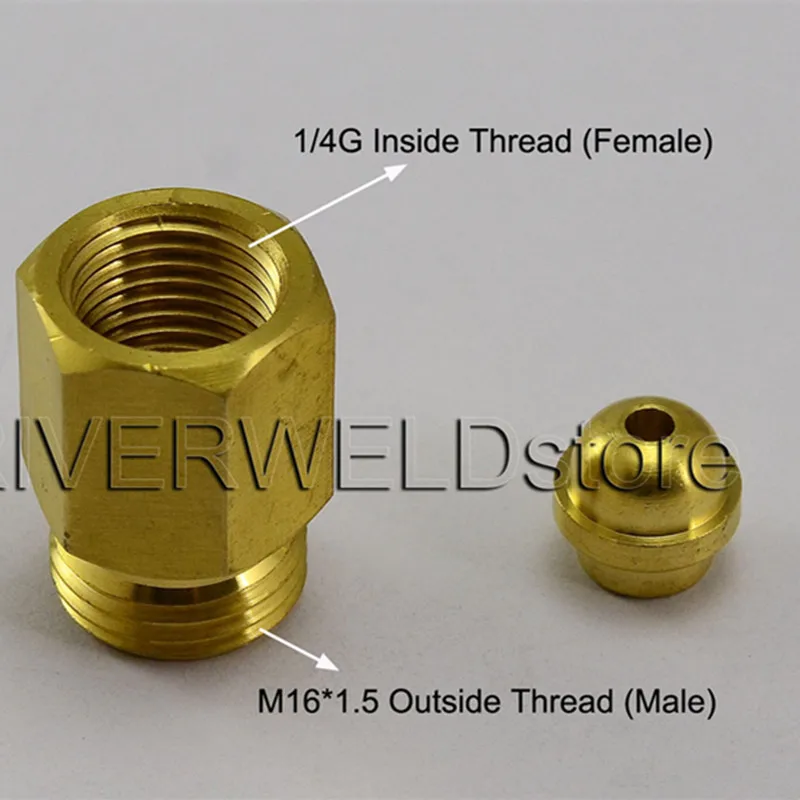 Сварочный фонарь TIG соединительный кабель замена соединения 1/4G на M16 * 1