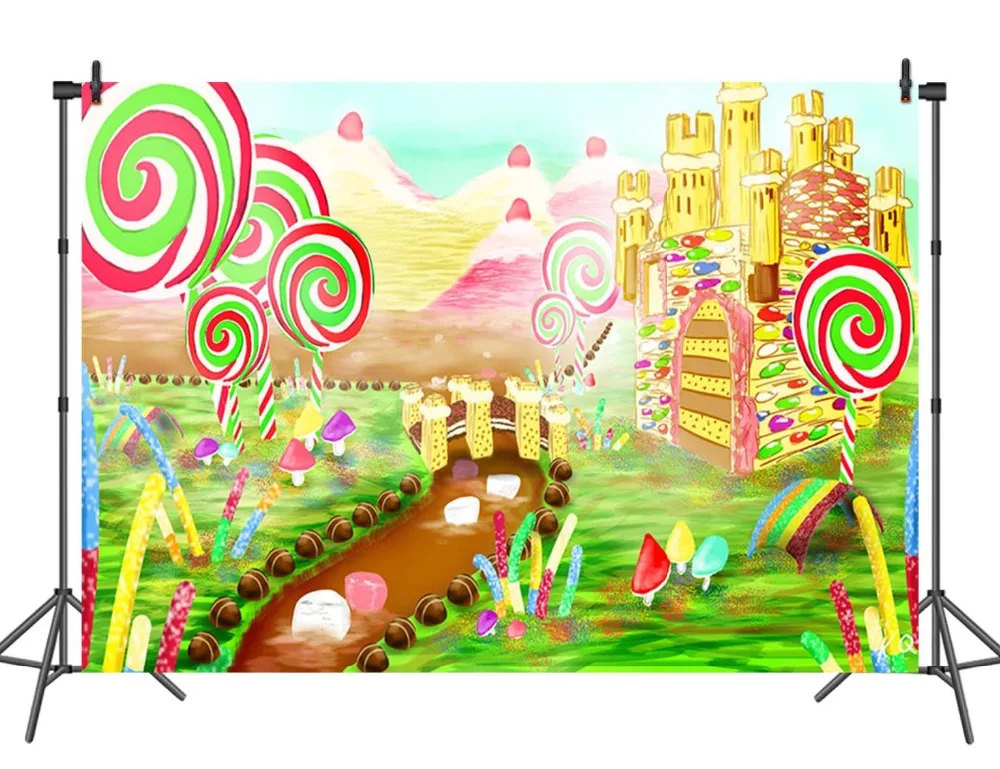 Sensfun Пользовательские Дети День рождения фотографии фоны сладкий candyland фото фон