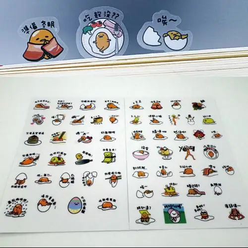 57 шт./лот Gudetama Ebichu Канцелярские Скрапбукинга Наклейки 3D Серебристых стикер примечание ярлык Украшения