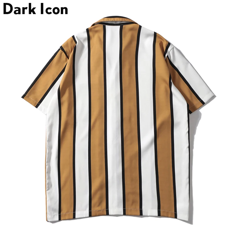 Мужская рубашка в полоску Dark Icon уличная с отложным воротником и передним