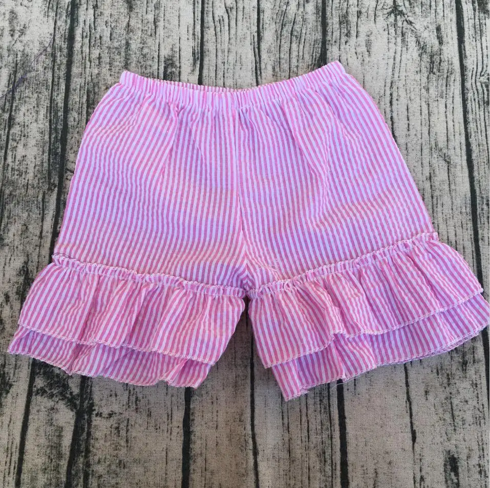 Модные детские шорты summber с оборками seersucker для девочек двойные шорты|ruffle shorts|shorts