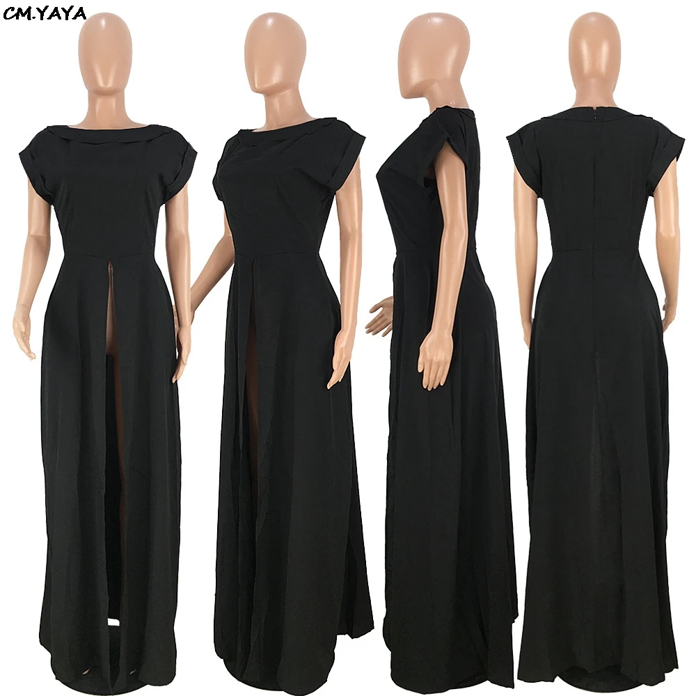 Женское классическое платье макси с высокой талией Повседневное разрезом и