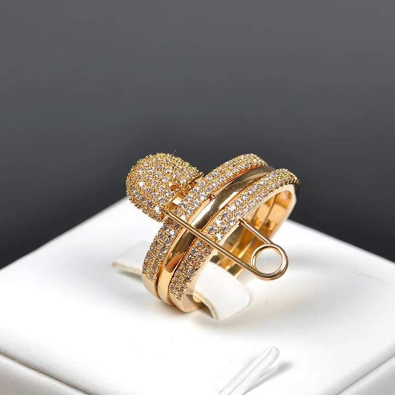 Rose Gold Роскошные золотые кольца ishowle от бренда Fibuae для женщин, кольца с кубическим цирконием с камнями от известного бренда, трендовые ювелирные изделия - Цвет основного камня: Rose Gold