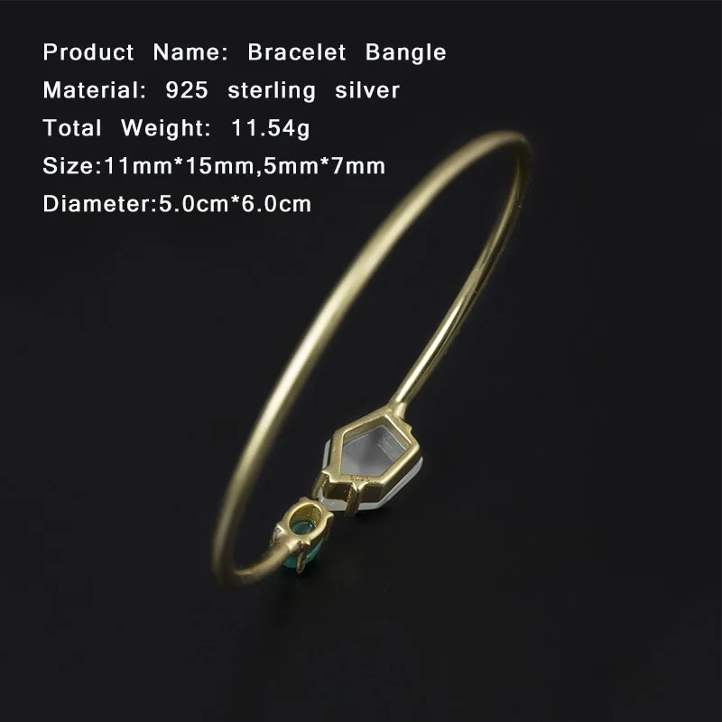 

Natural Chalcedony Jade Bangles 100% 925 Sterling Silver Women's Bracelets Handmade Bangles Gemstone Fine Indian Jewelry YB66