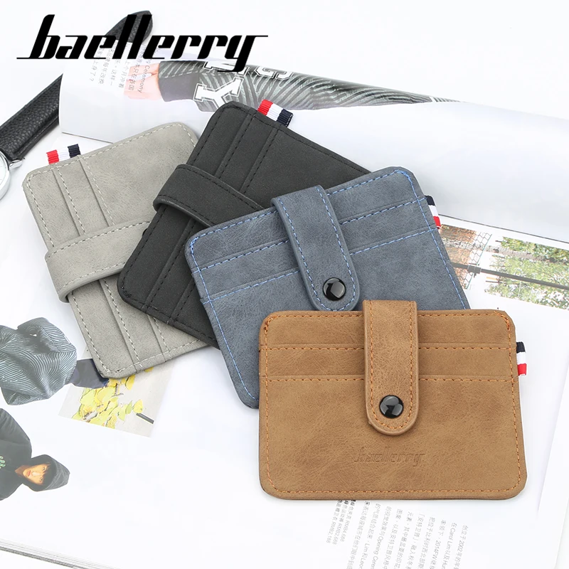 Baellerry, для мужчин и женщин, маленькие держатели для карт, ультратонкие, из искусственной кожи, чехол для удостоверения личности, тонкий кошелек, чехол, вместительный, с зажимами, мини кошелек