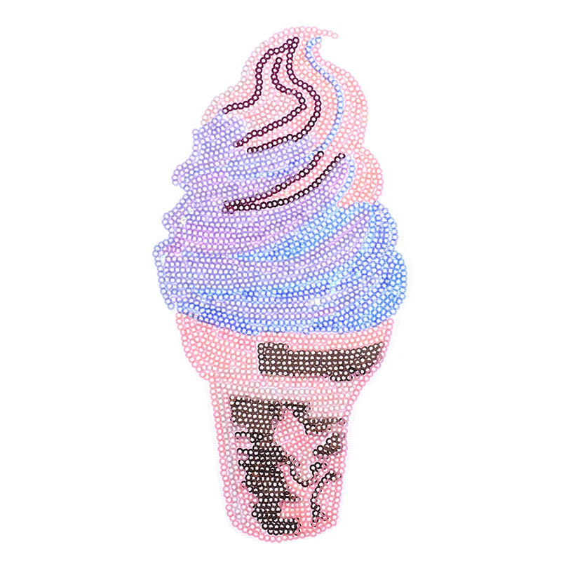 1 шт Цвет мороженое блёстки патч вышитые тканевые аксессуары к одежде аппликация