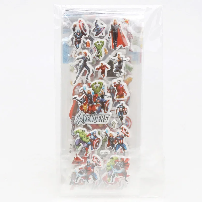 6 шт./компл. Marvel игрушки Мстители завершающей Стикеры s 3D "," Халк "," Железный человек "," Черная Вдова, Капитан Америка Стикеры пакет для автомобиля для ноутбука