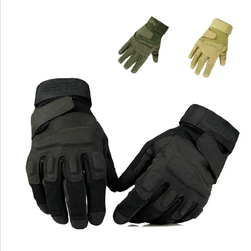 Мужские армейские перчатки мужские черные с закрытыми пальцами военные