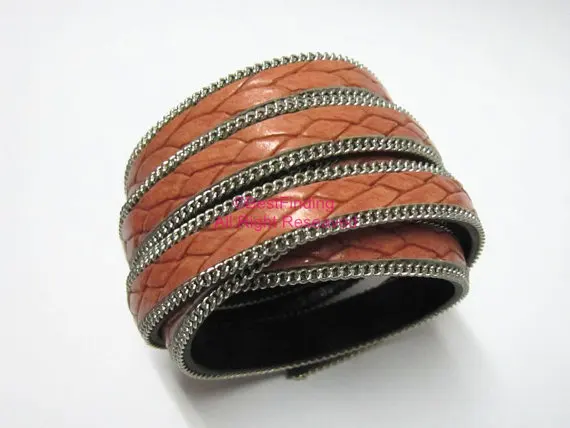 

Peach Snake skin flat leather cord 10x2mm Python leather cord