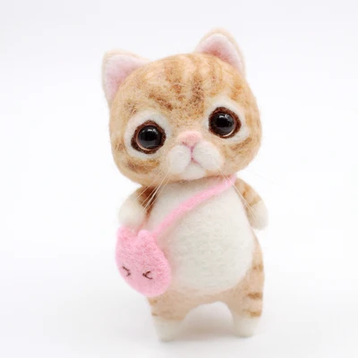 Short tailed cat Материал из шерстяного войлока сумка для взрослых ручной работы DIY кошка подарки на день рождения - Цвет: Short tailed cat