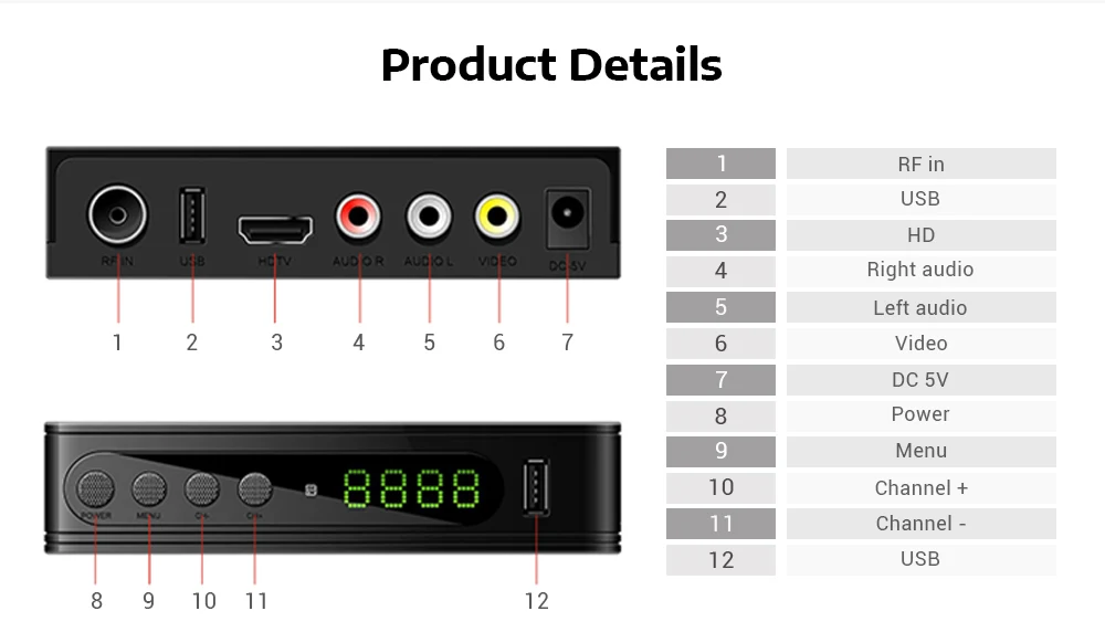 U2C DVB 115 T2 HD tv Stick цифровой наземный ТВ приемник с пультом дистанционного управления
