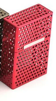 red Светильник с алюминиевой крышкой, Магнитный чехол для сигарет, чехол для сигарет, держатель для табака, чехол для хранения, карманная коробка - Цвет: red