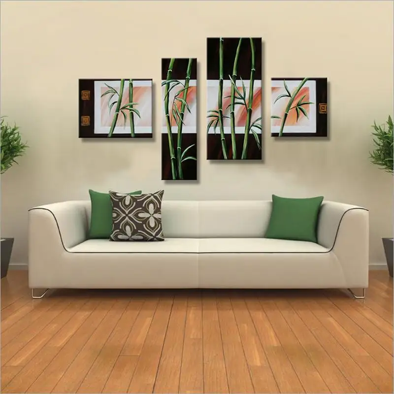 100% ручная роспись современный абстрактный бамбуковый холст фотообои на холсте