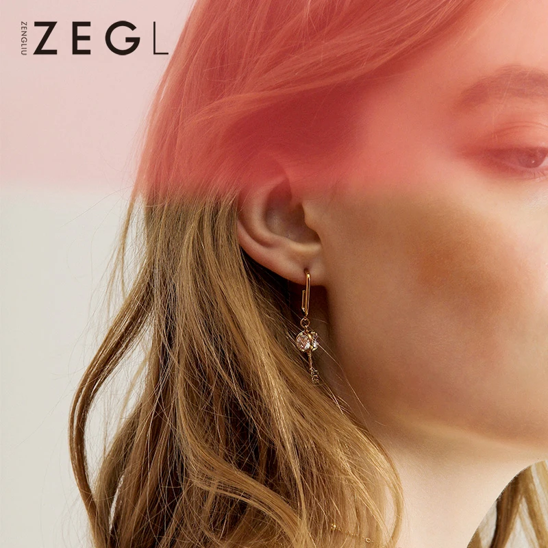 Женские ассиметричные серьги ZEGL забавные капельки|Серьги-подвески| |