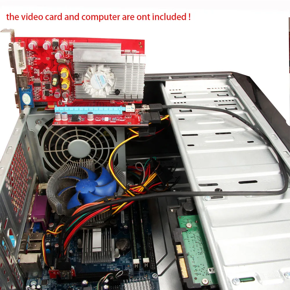 60 см PCI E Express 1x To 16x riser Card usb3.0 кабель SATA питания PCIE Riser 007 для биткоина майнинга BTC