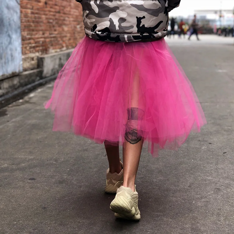 TWOTWINSTYLE, джинсовые юбки для женщин, высокая талия, пэтчворк, сетка, миди, бальная юбка, женская, повседневная, модная, Корейская, весна