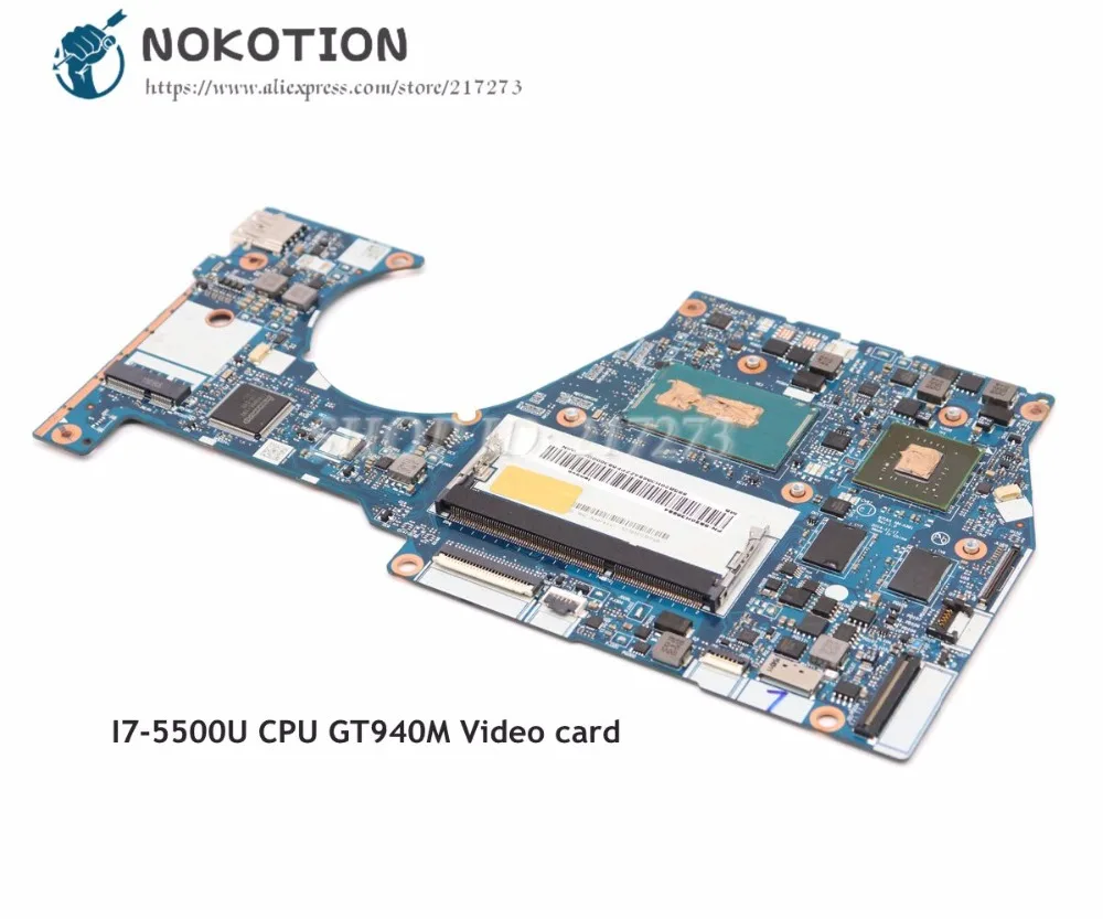 

NOKOTION For Lenovo Yoga 3 14 Laptop Motherboard BTUU1 NM-A381 MAIN BOARD I7-5500 CPU DDR3L 940M 2GB Video card