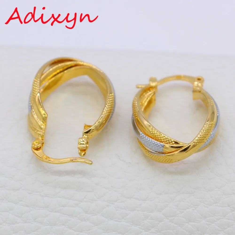 Adixyn оптом смешанные светло Золотые/Серебристые серьги кольца для женщин/девушек
