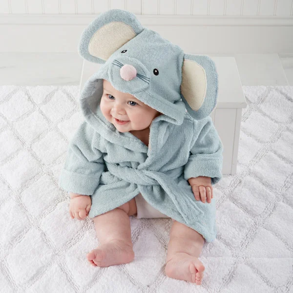 FITS 4-6T Blue mouse Размер L подходит для детей 4-6 лет, синий и розовый детский банный халат с акулой, детское банное полотенце, Детское Пончо для пляжа, купальное платье - Цвет: FITS 4-6T Blue mouse