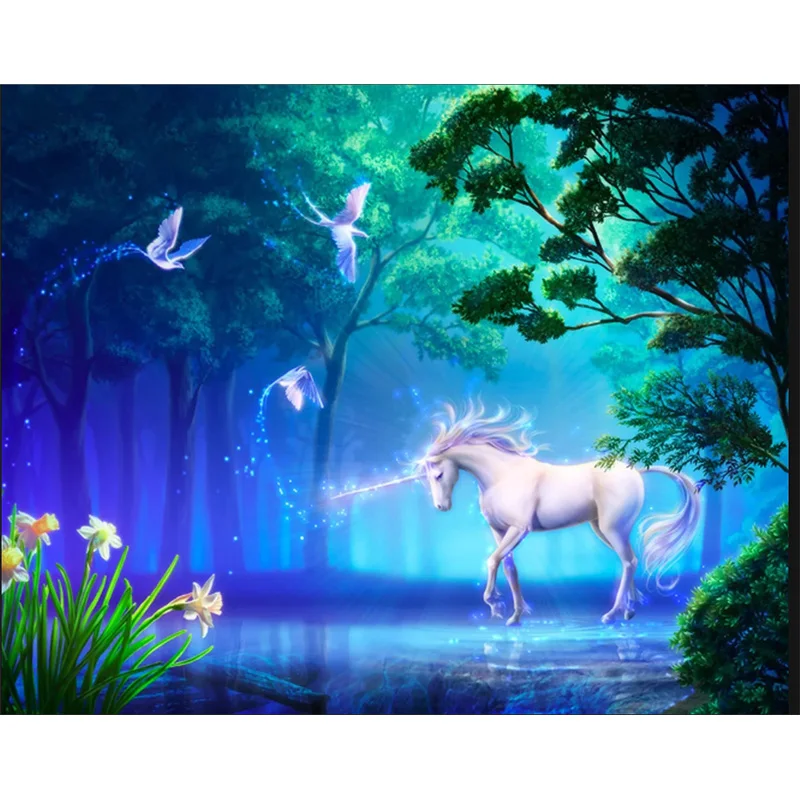 Алмаз живопись изысканный стежка мозаичный Единорог Аватар home decor полный
