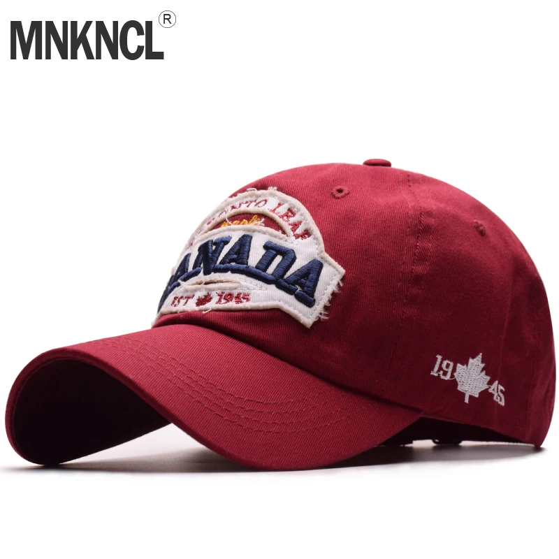 MNKNCL высокое качество унисекс 100% хлопок винтажная бейсболка Канада вышивка Snapback