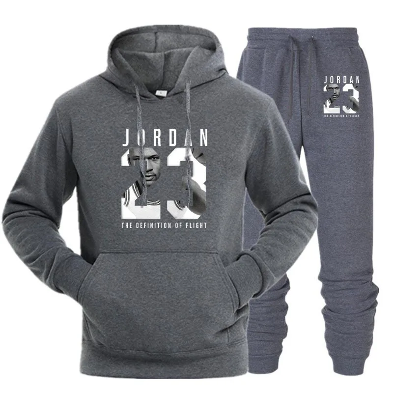 OLOEY jordan 23 белый милый спортивный костюм для мужчин Толстовка и треники модные jogger комплект весна уличная бег костюм для