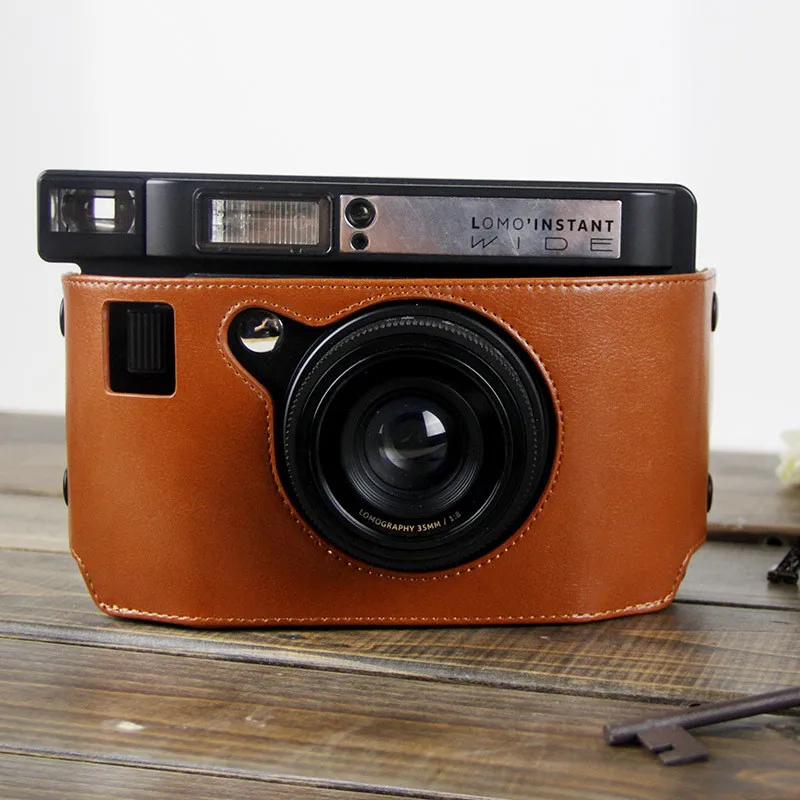 Сумка для камеры из искусственной кожи Lomo широкий коричневый чехол в стиле ретро