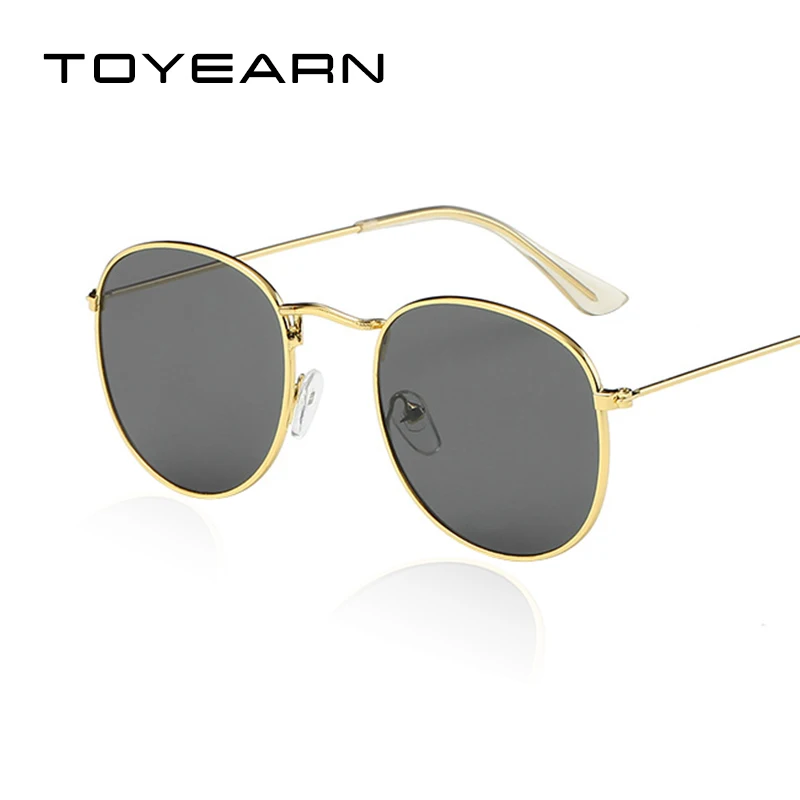 Круглые Солнцезащитные очки TOYEARN винтажные зеркальные солнцезащитные в стиле