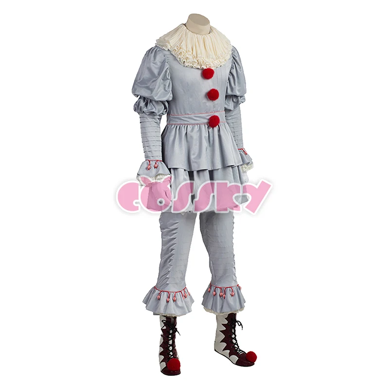 Stephen King's It Pennywise Косплэй костюм ужасный костюм клоуна для взрослых костюм на заказ Хэллоуин террор костюм Рождественский Костюм