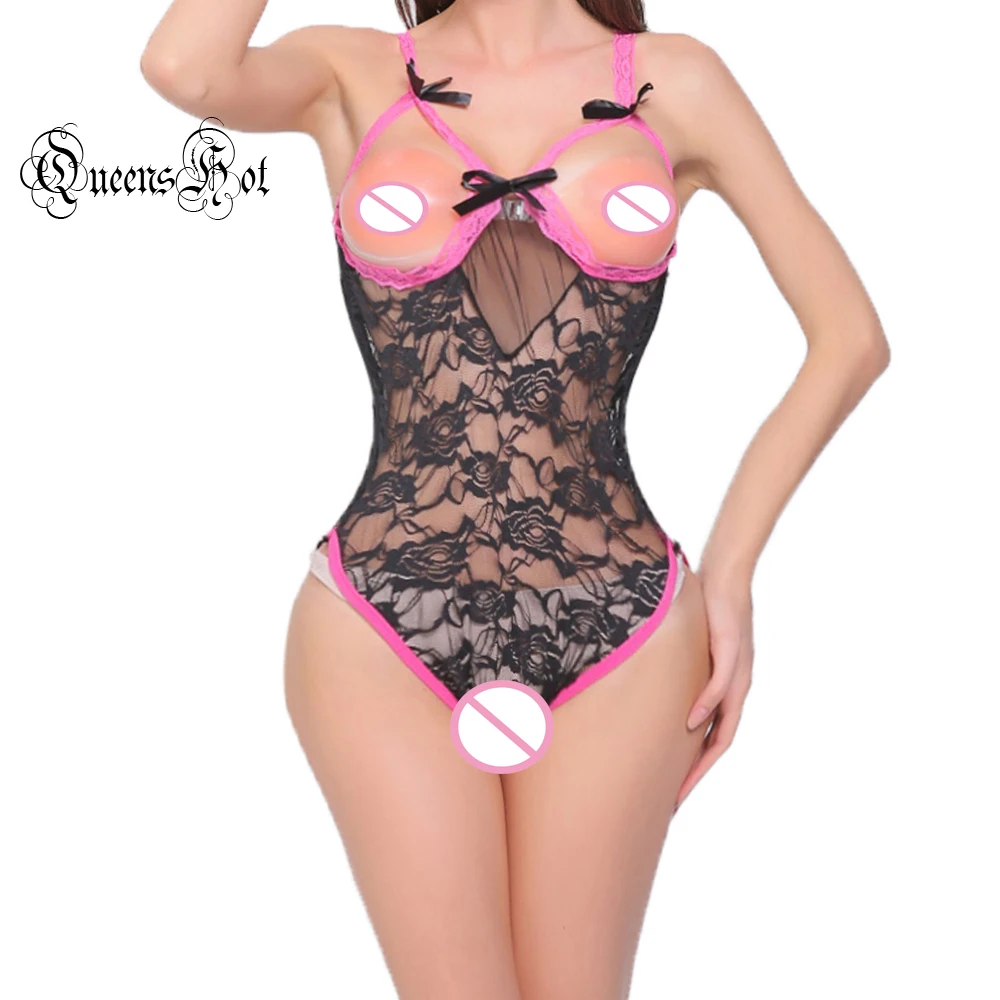 Сексуальный кружевной открытый бюстгальтер с розой и бантом эротическое белье