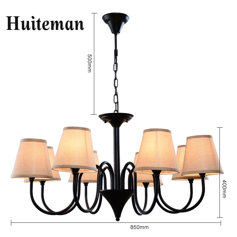 Винтажная Потолочная люстра светильник огни Скандинавская Свеча Кованое черное