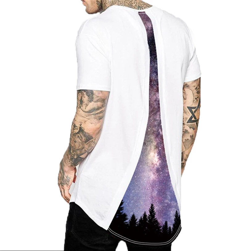 Мужская Повседневная летняя хлопковая Футболка с дырками и коротким рукавом