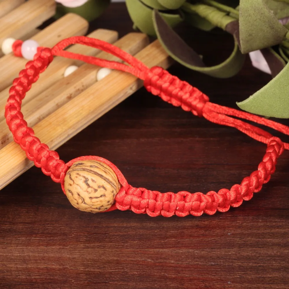 Женский браслет LINDAJOUX регулируемый ручной работы с красной нитью и натуральным