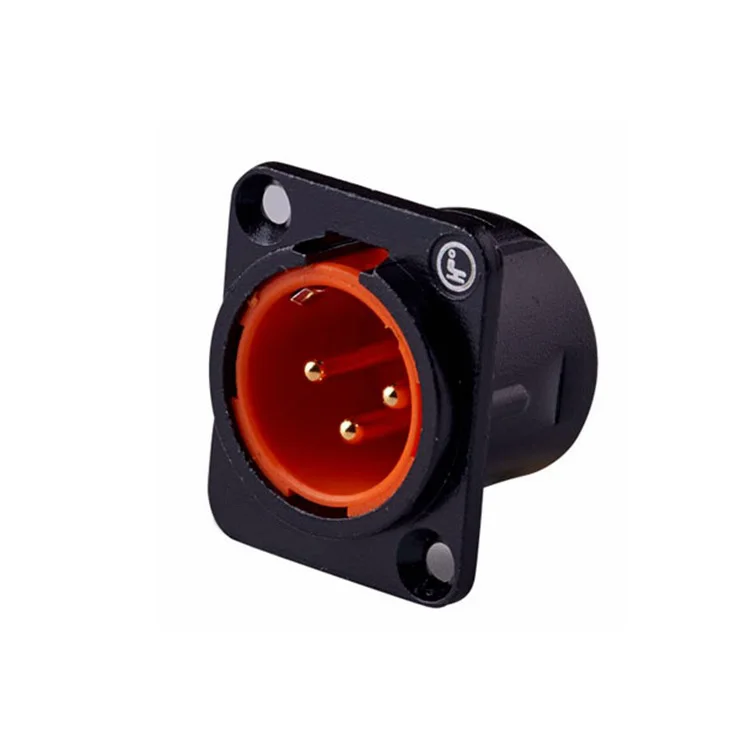 XLR разъем 3 Pin XLR штекер XLR панель крепление провода разъем 2 шт - Цвет: Черный