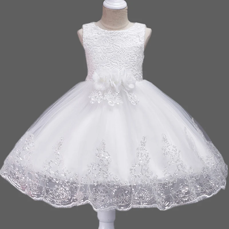 Lace Sequins Formal Evening Wedding Gown Tutu Princess Dress Flower Girls Children Clothing Kids Party for Girl Clothes | Детская одежда