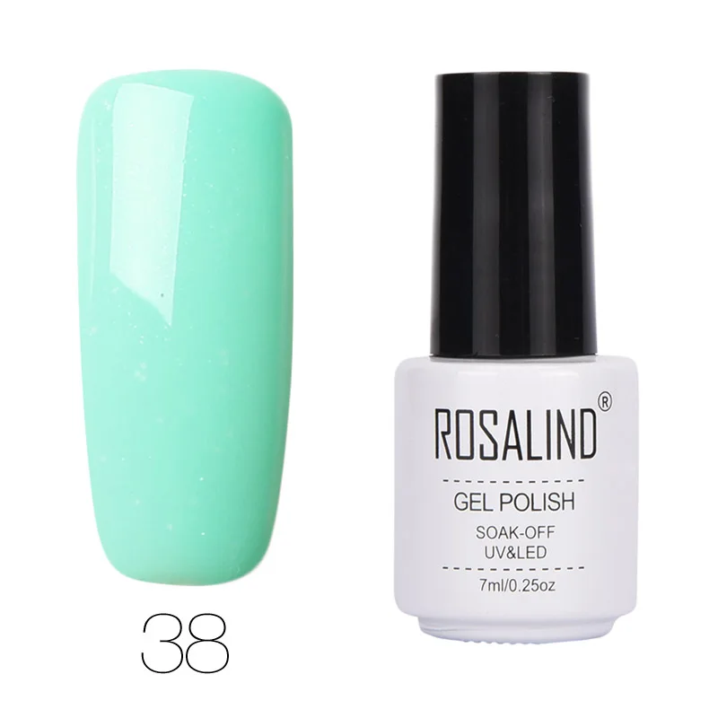 38 ROSALIND 7ML Gel Varnish Hybrid Nails Art Vernis Semi Перманентный гель для ногтей для ногтей для маникюра Замачивание верхнего базового белого геля - Цвет: 38