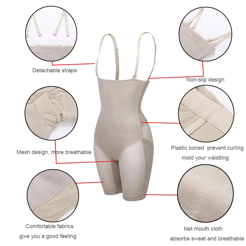 Массажер для тела MASS21 корректирующее боди с кружевными крючками и u-образным